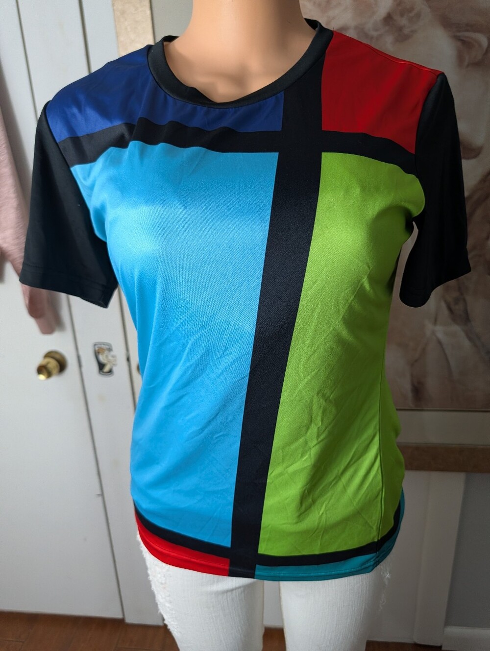 The Beatles LOVE Cirque du Soleil Mondrian Colorblock Shirt" Size M